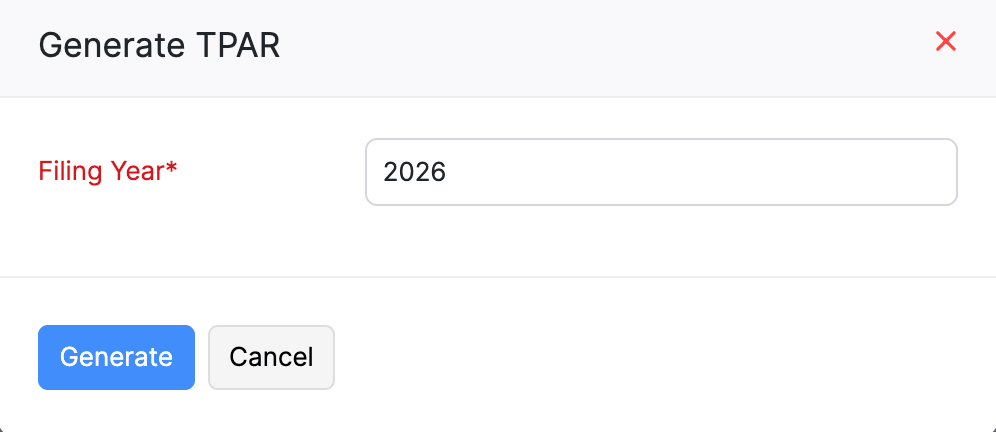 Generate TPAR Pop-up