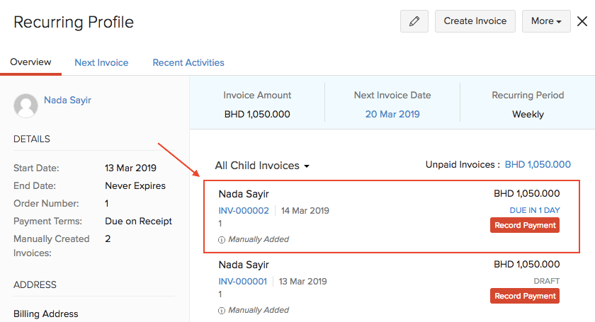 Select Invoice