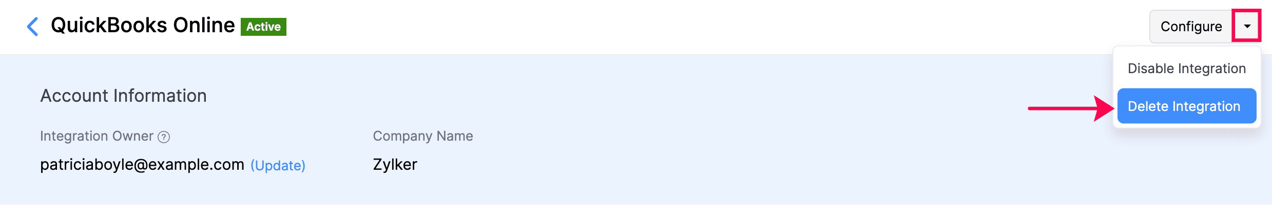 Delete integration