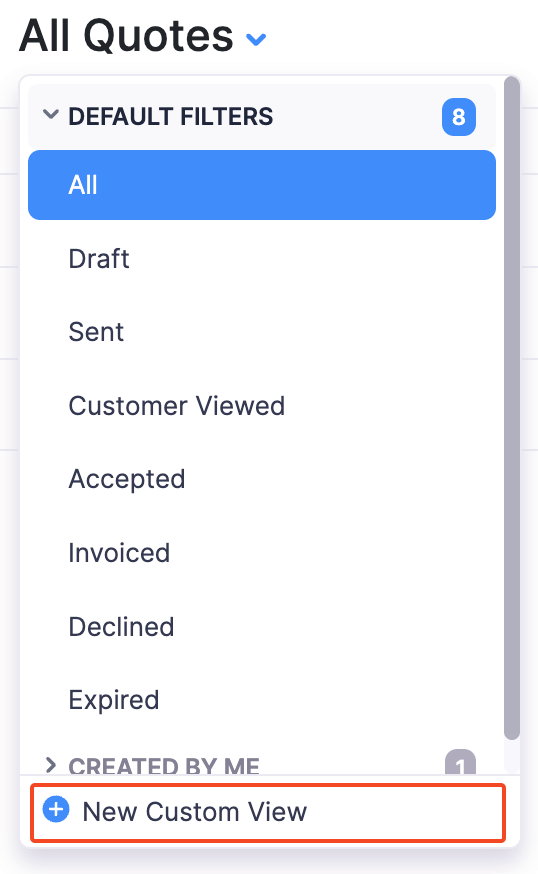 Quotes - New Custom View