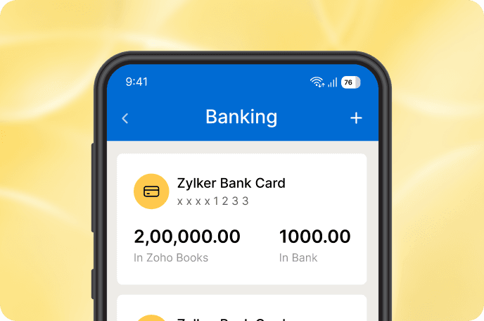 Zoho Books app on mobile device