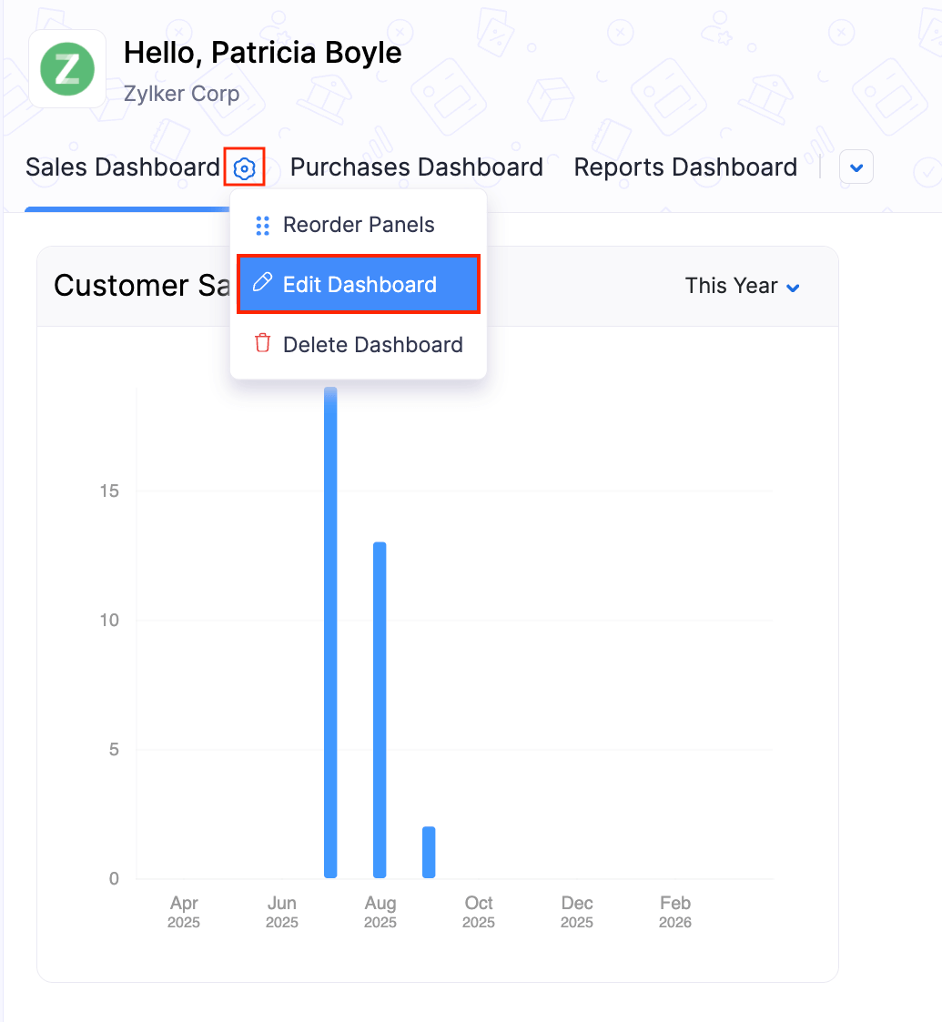 Edit Dashboard