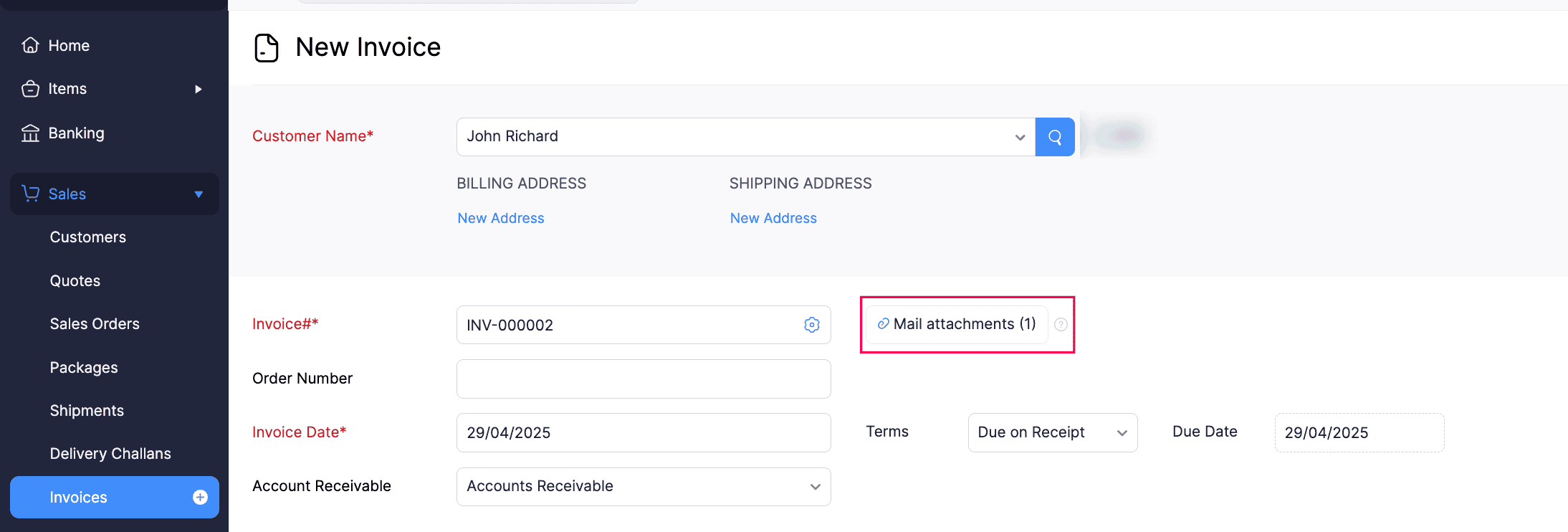 Create Invoice