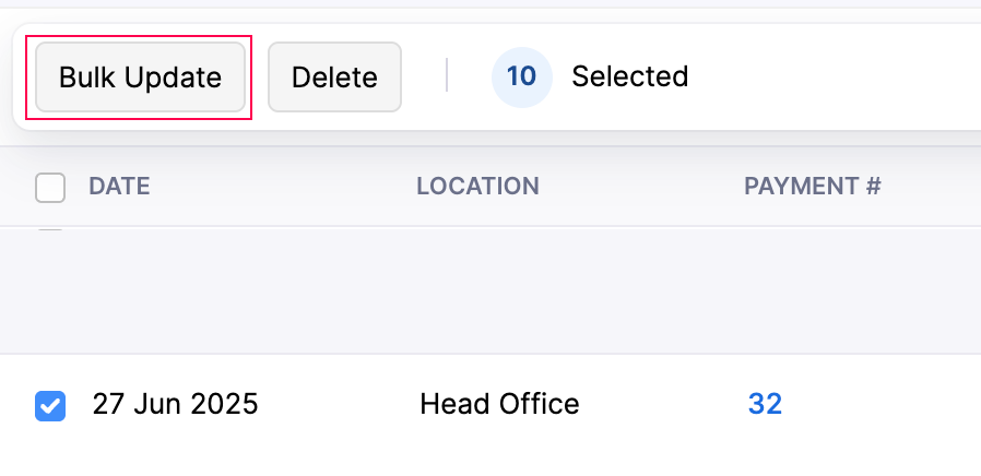 Bulk Update Button