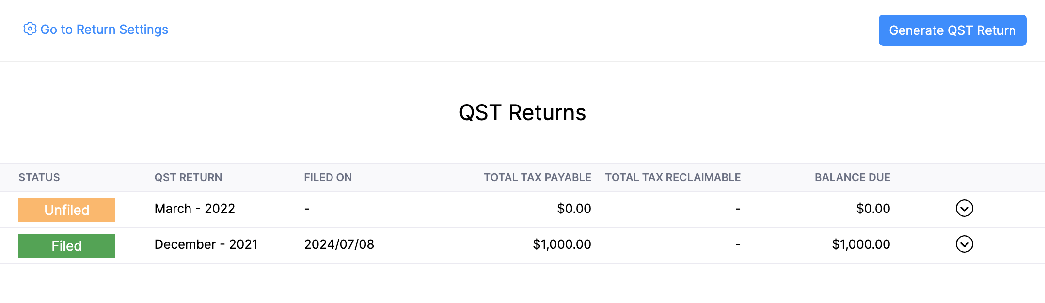 View Tax Return