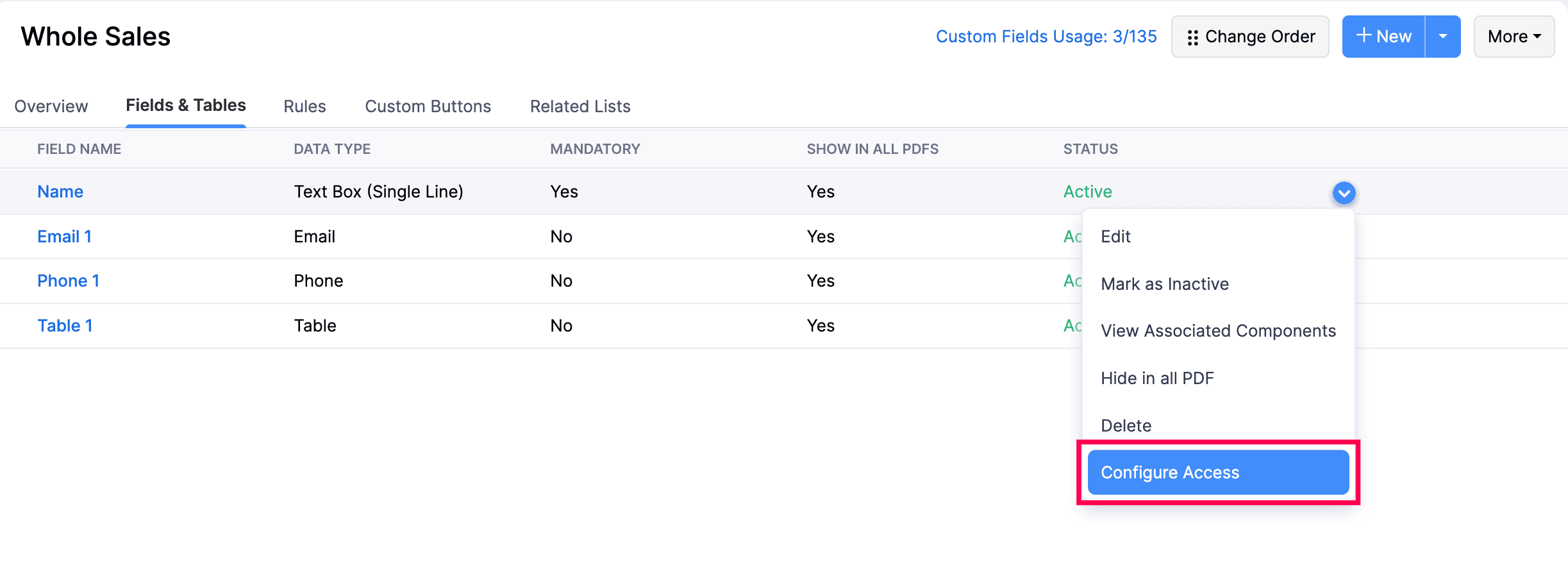 Configure access