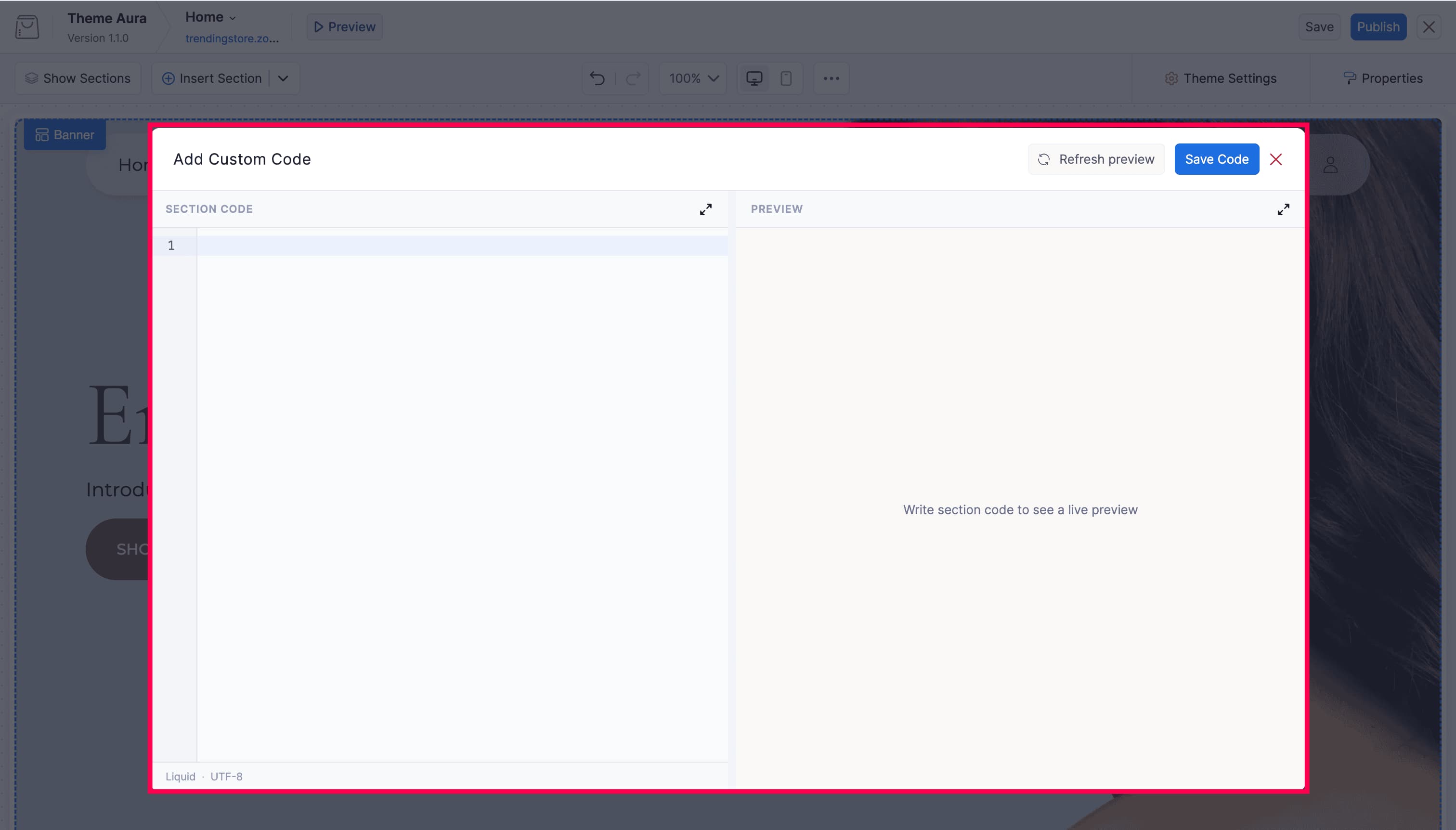 Custom Code Editor