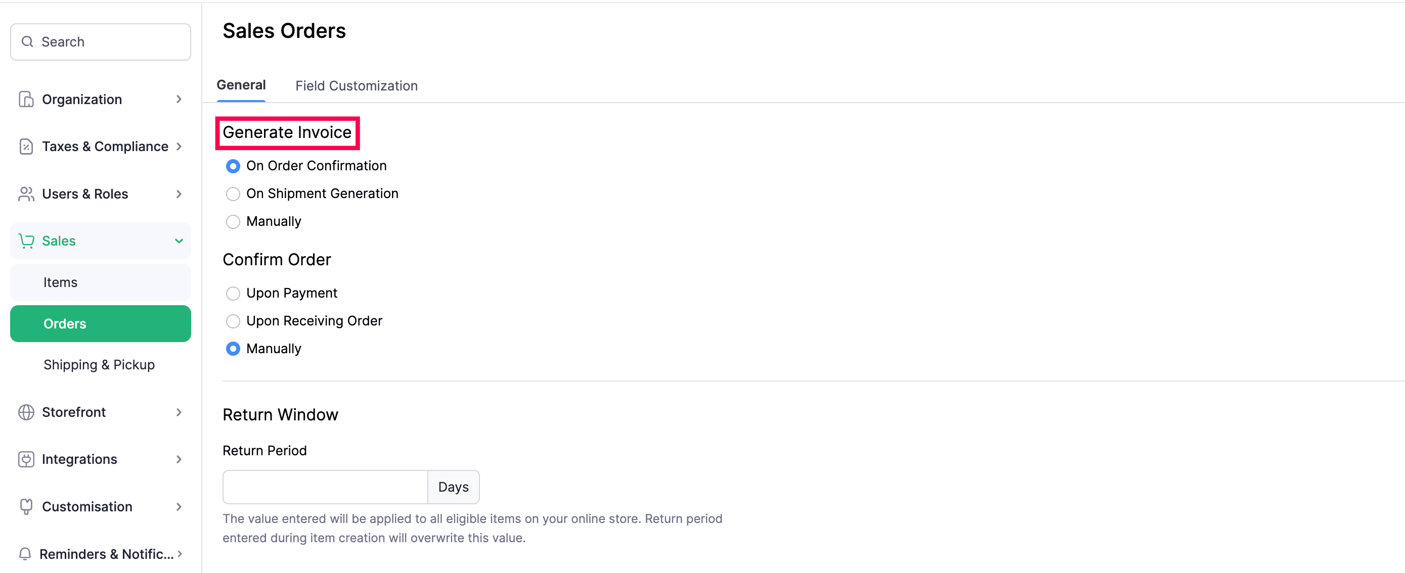Generate Invoice