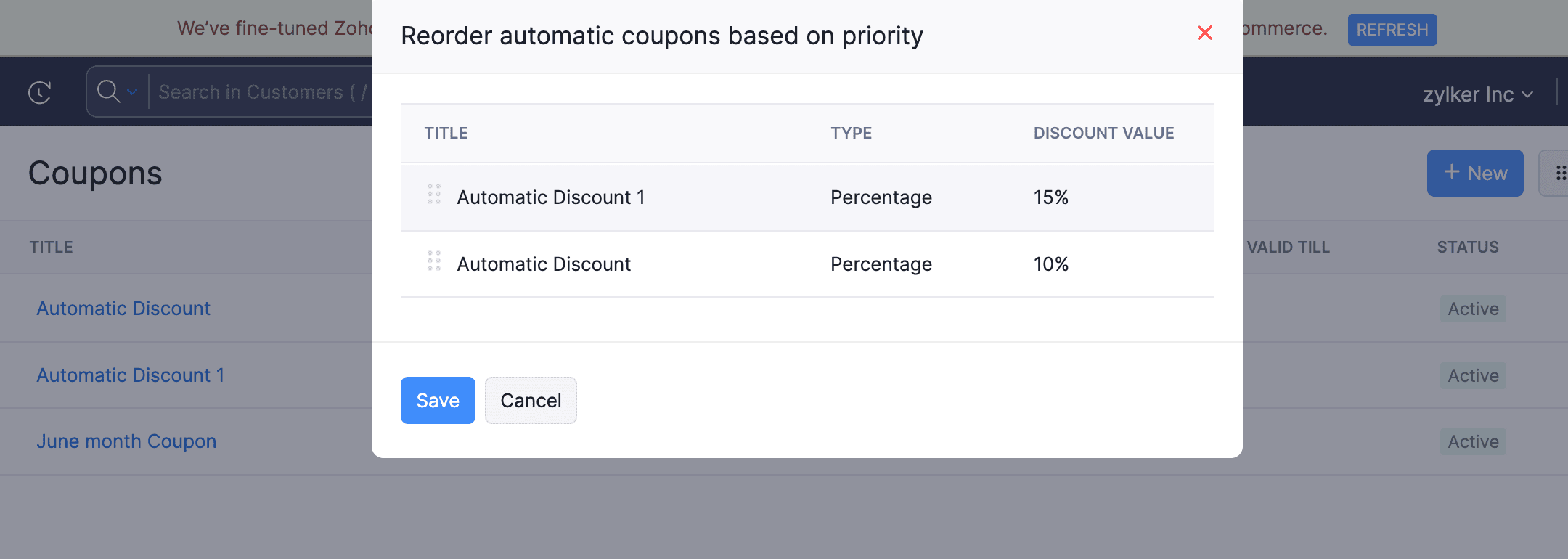 PReorder Coupon