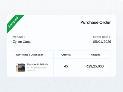 Zoho ERP customer portal showing real-time order status and fulfillment progress