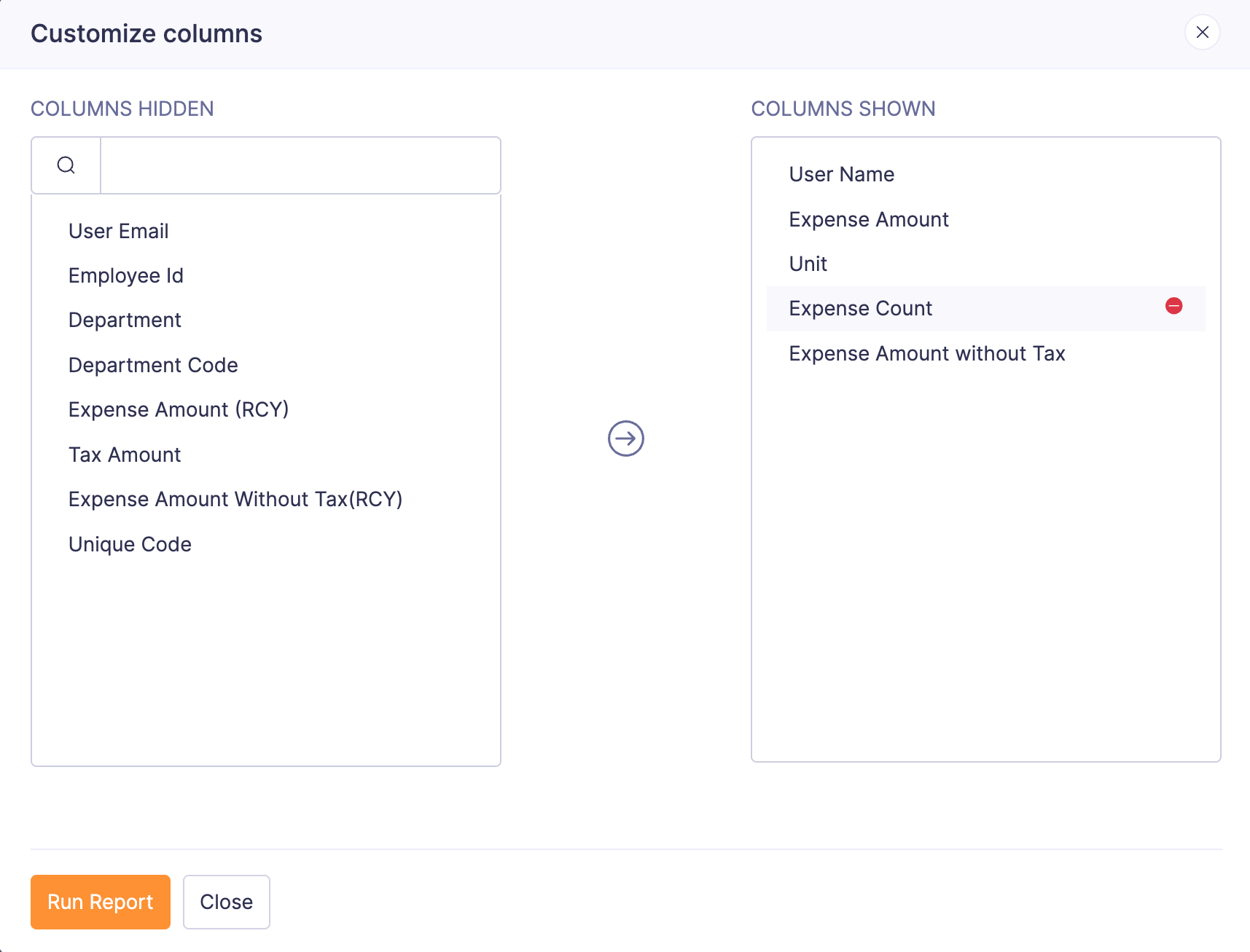 Customize Columns