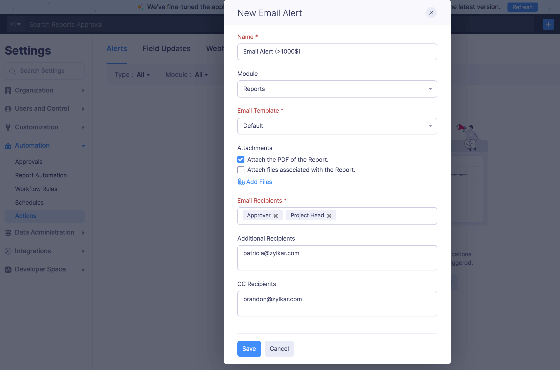 Create Schedule