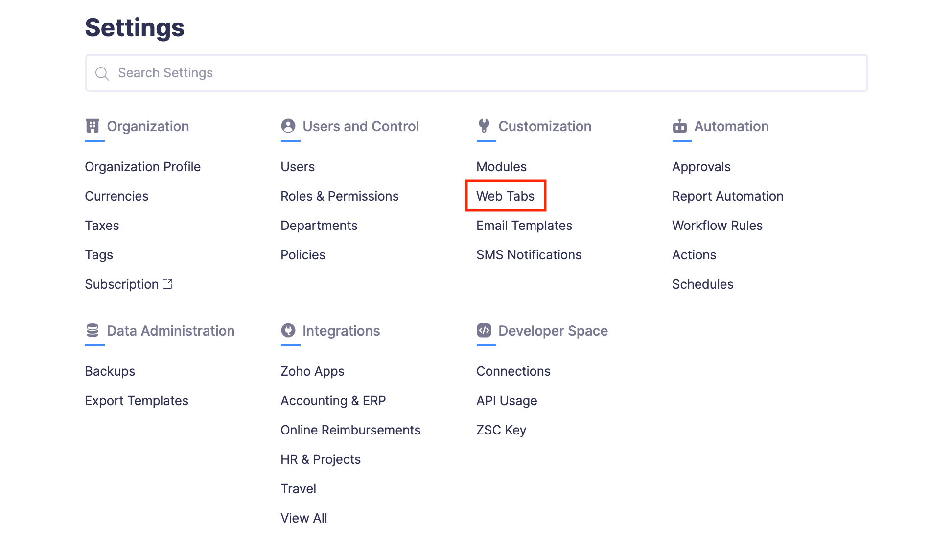 Create Web Tab