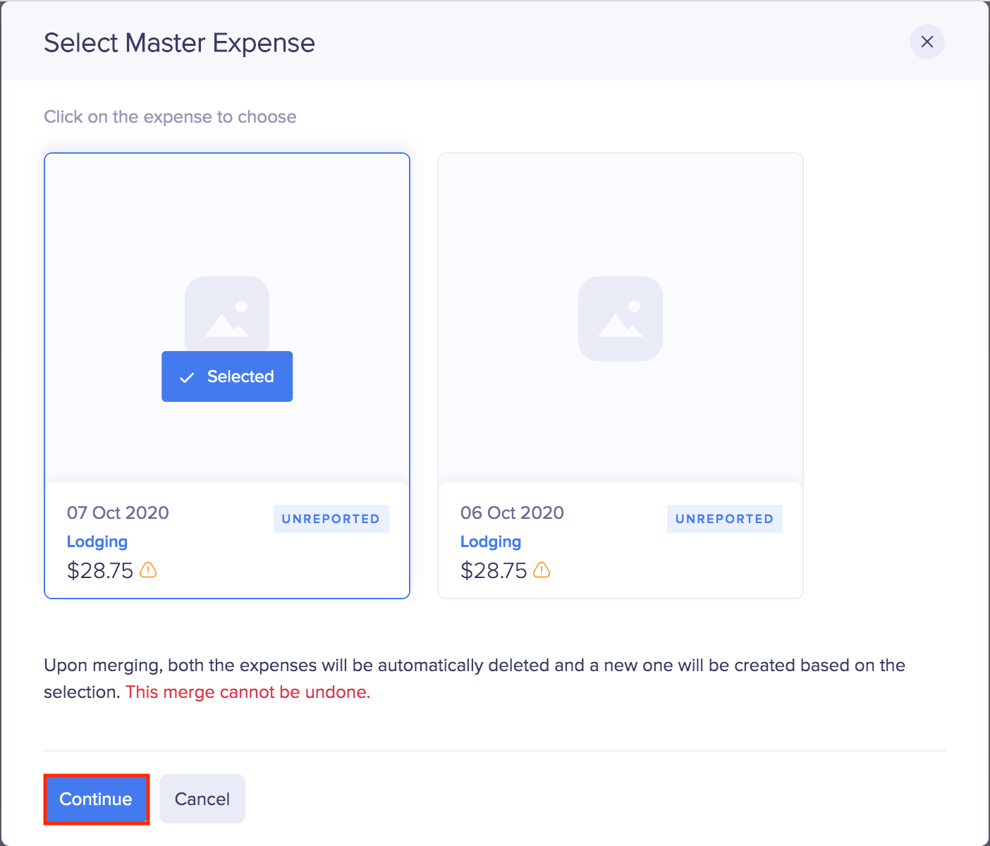 Merge Expense
