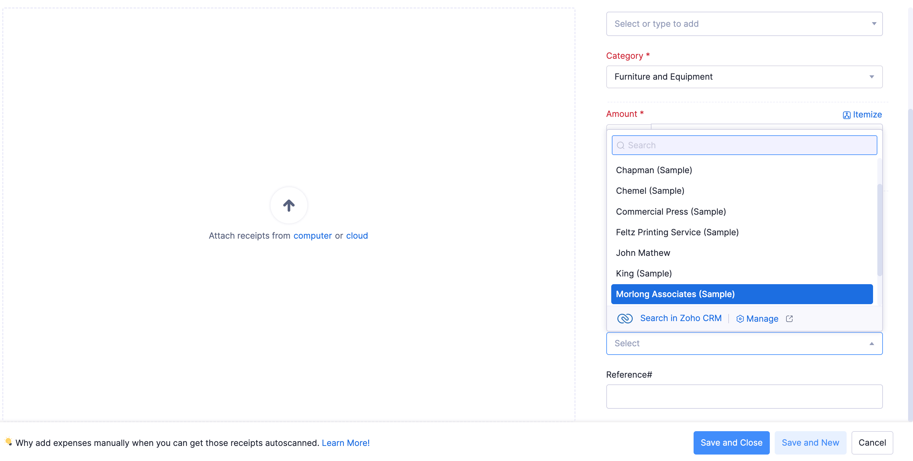 Search in Zoho CRM
