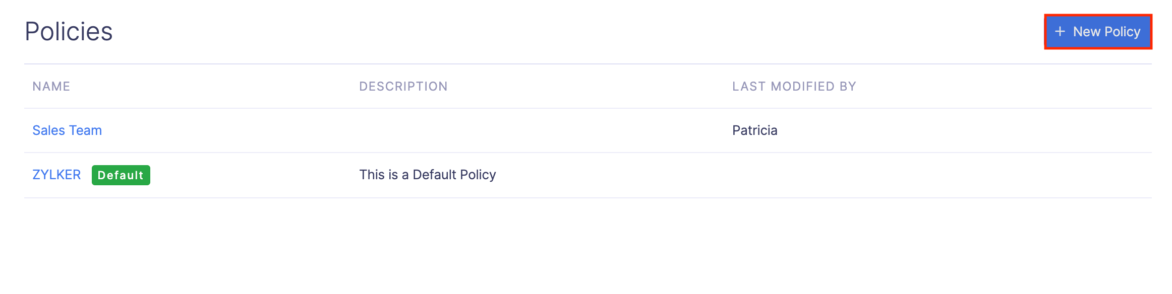 Create a New Policy