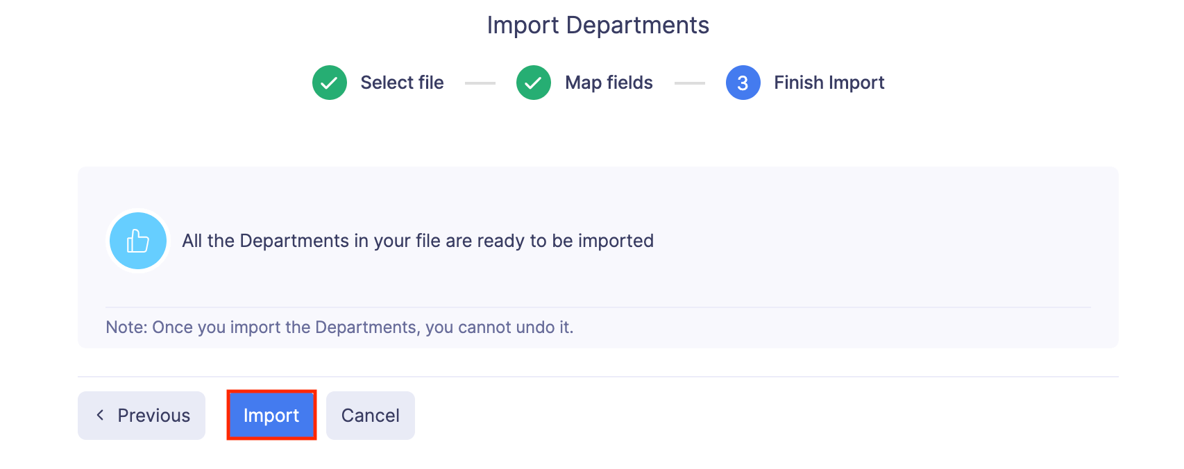 Import Departments