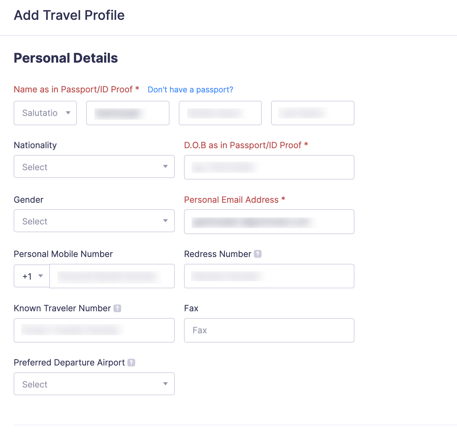 Travel Profile