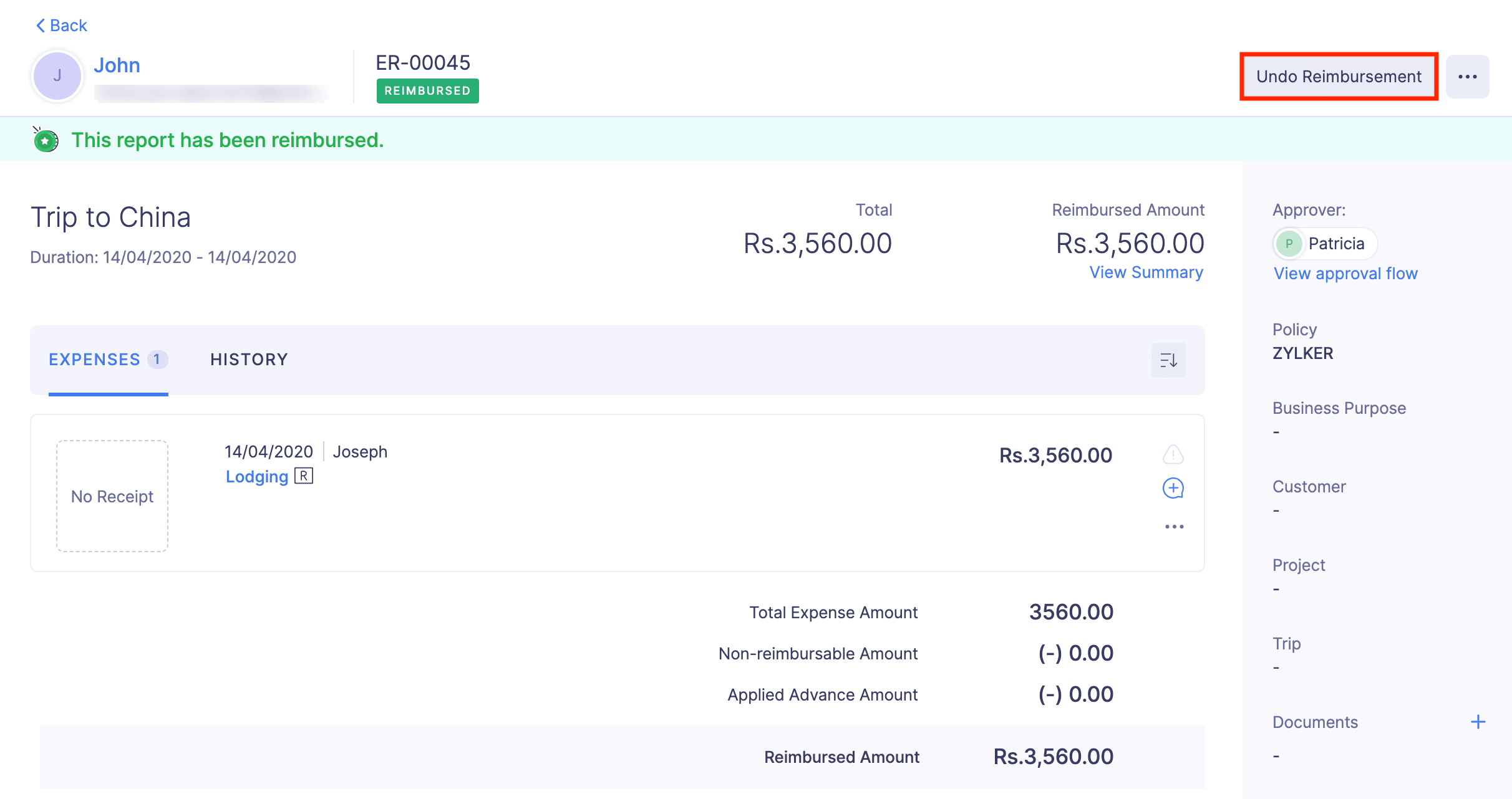 Reimburse Reports