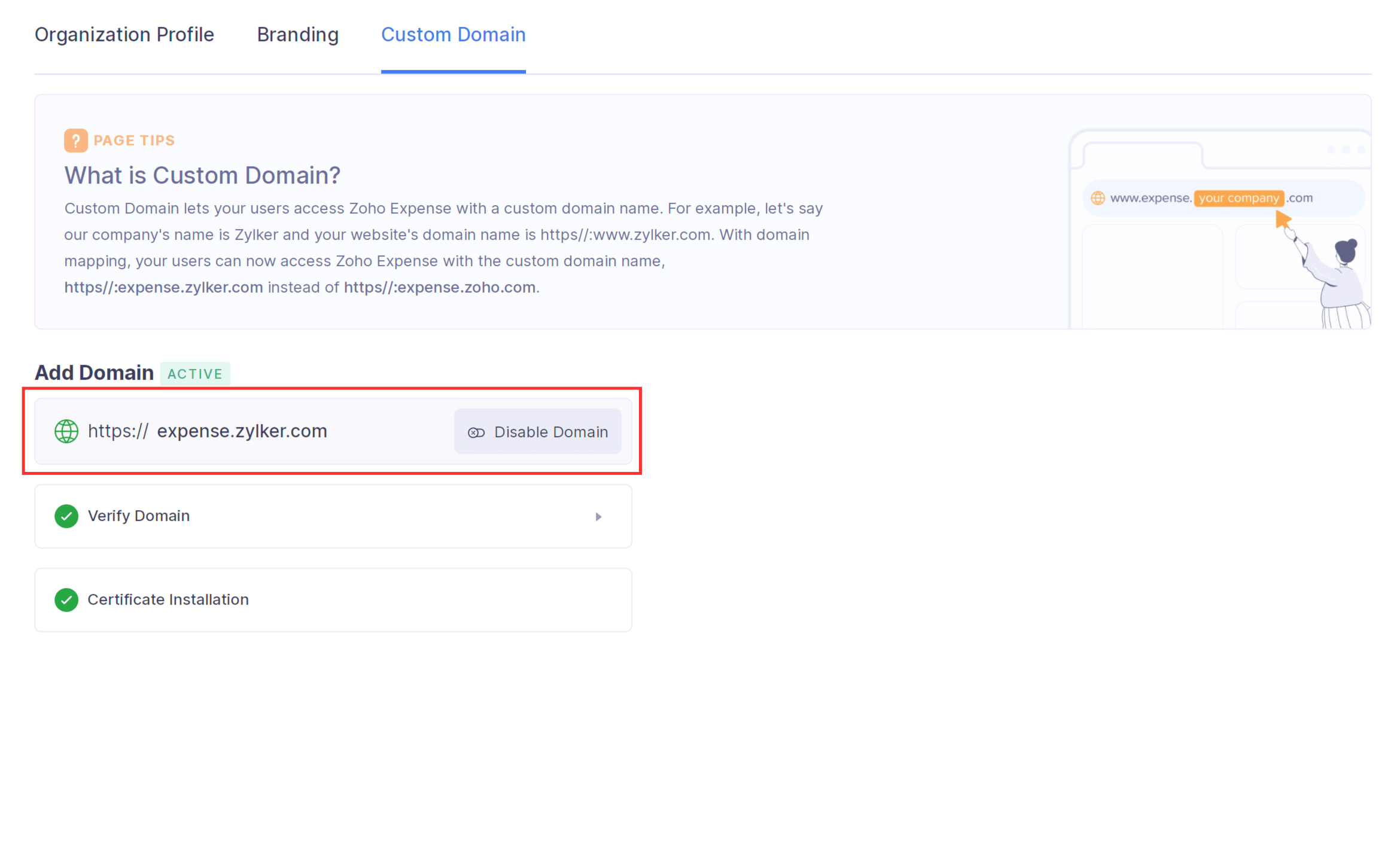Disable domain