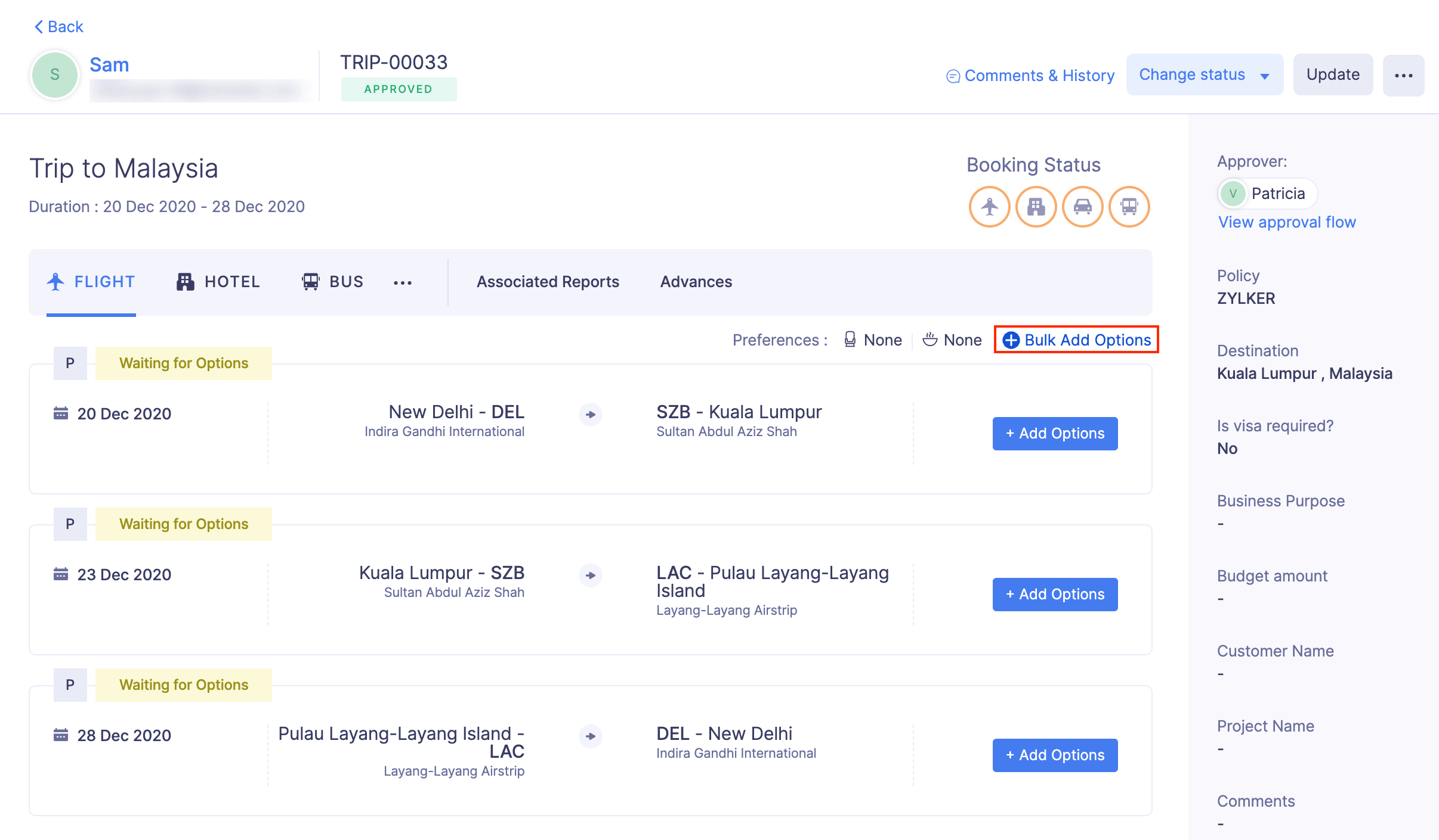 Bulk Add Options