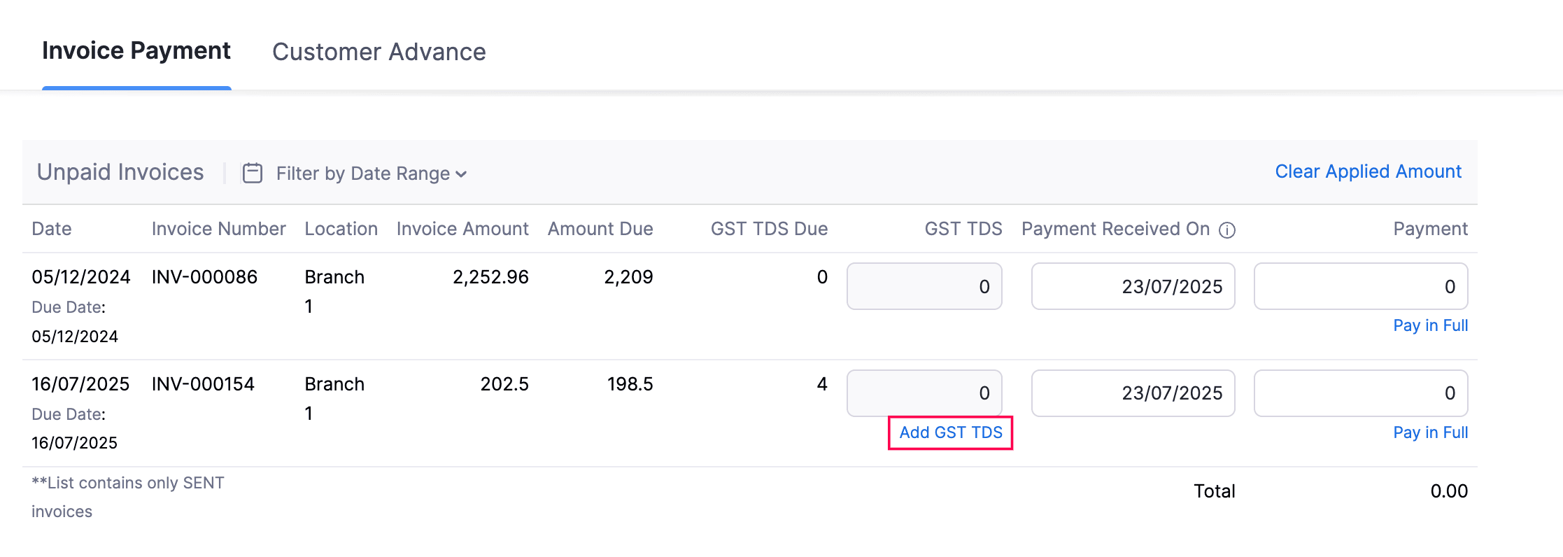 Record GST TDS