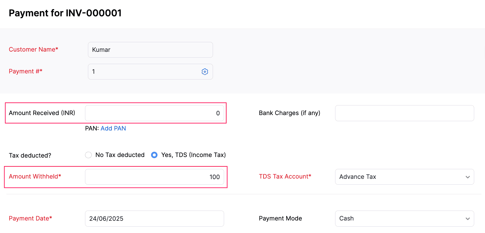 Record Two Payments