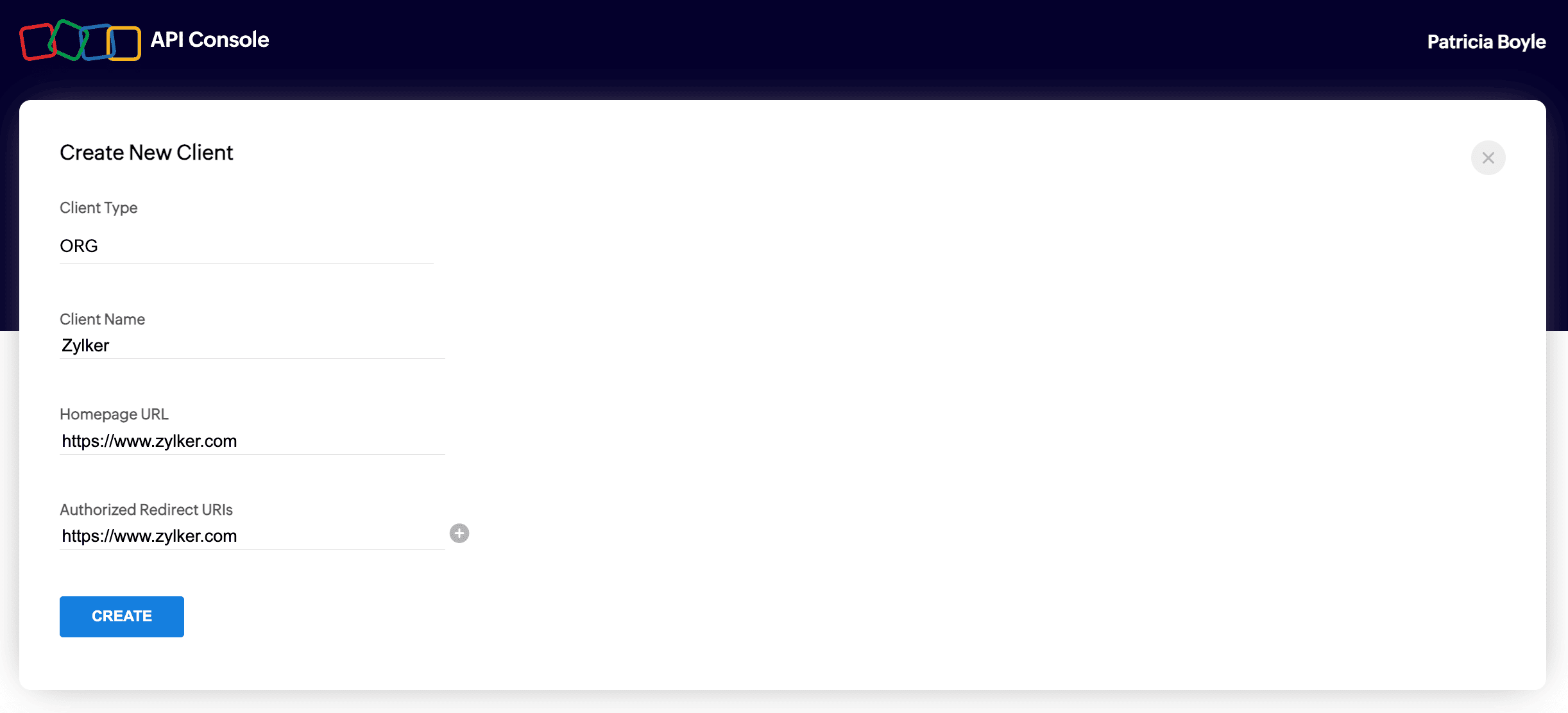Org OAuth Console