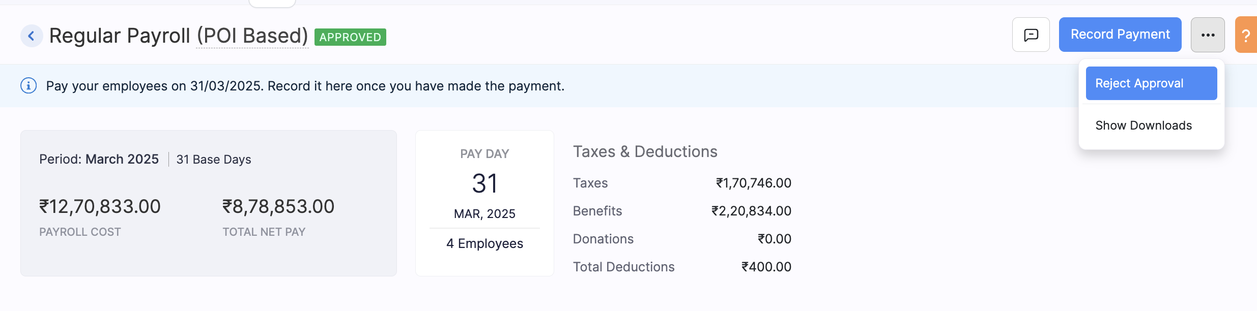Create Pay Run