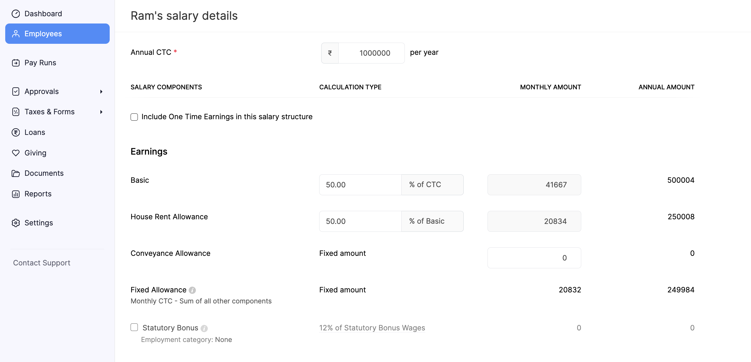 Update Salary
