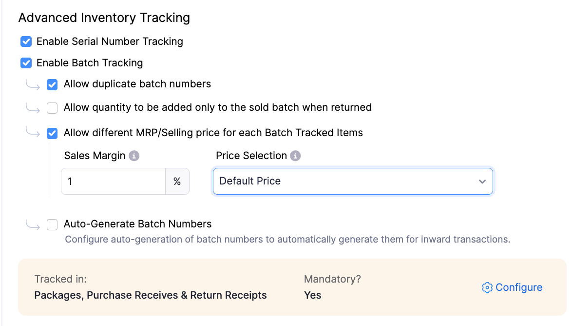 Configure Batch Price Method