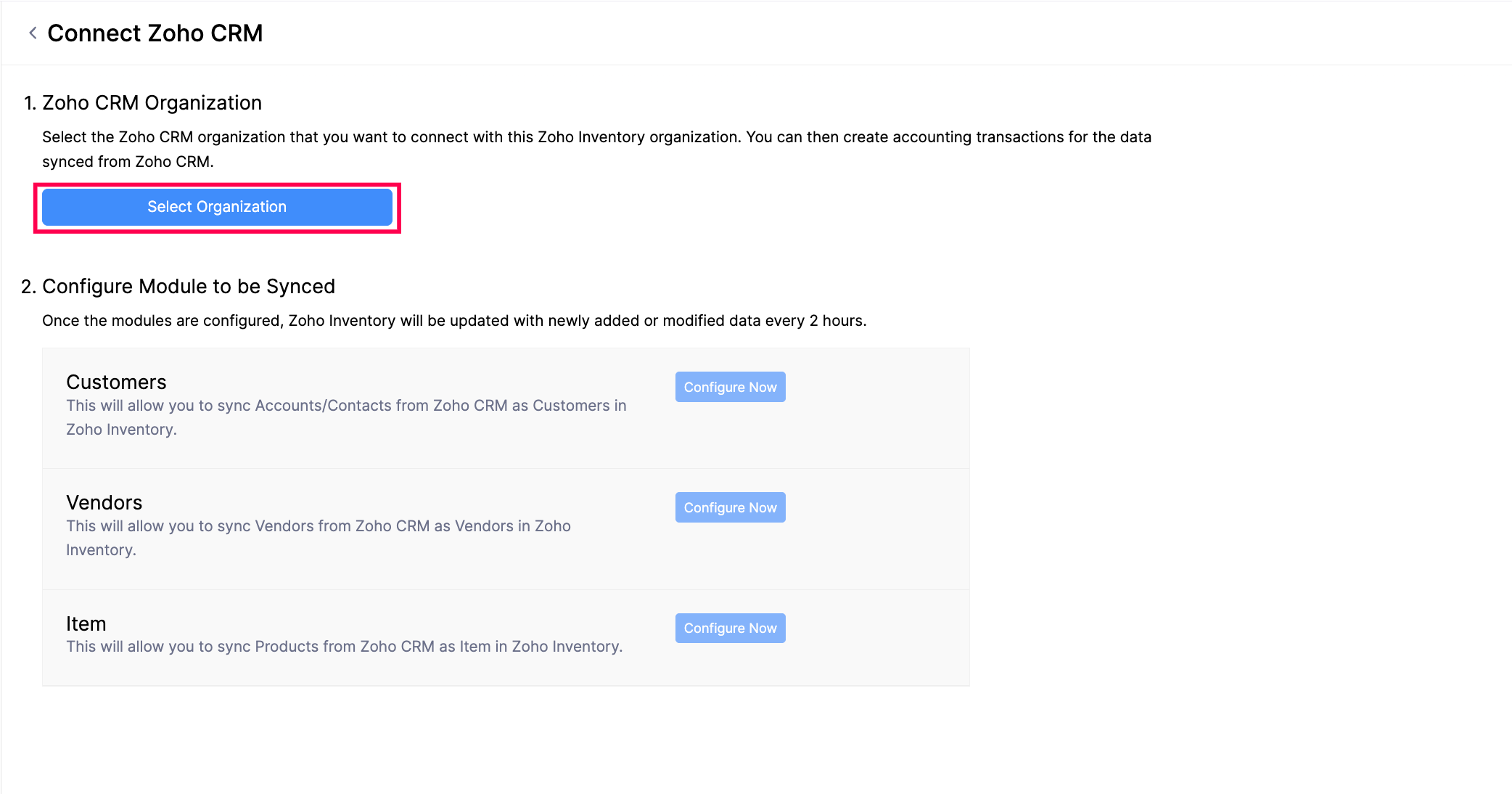 Select Zoho CRM