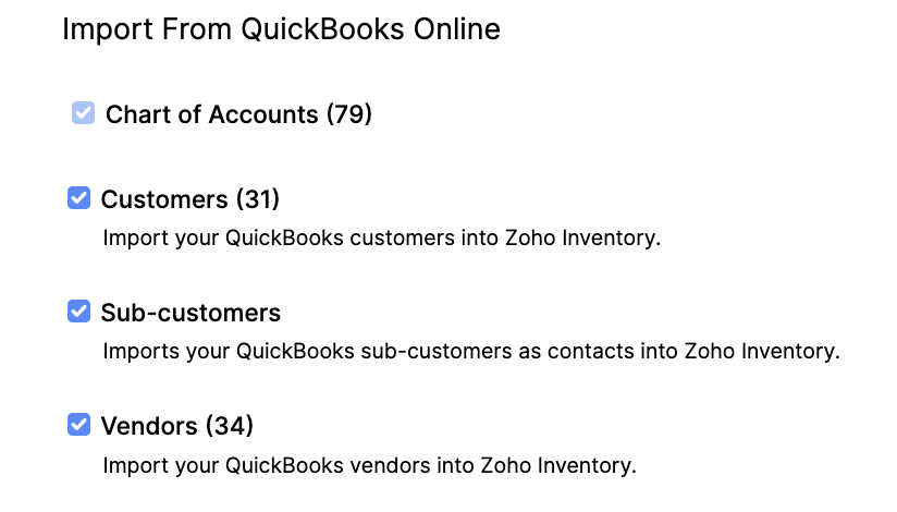 Import from QuickBooks Online