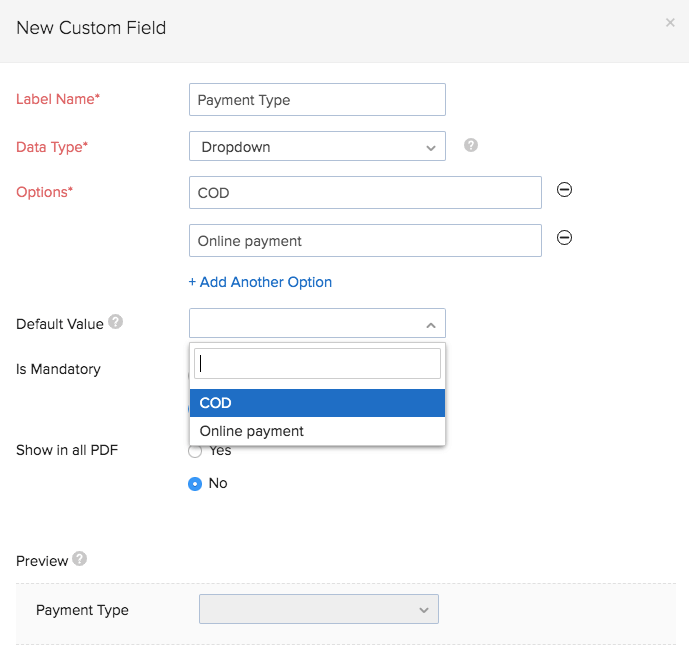 dropdown