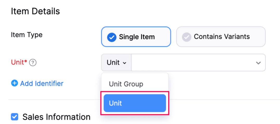 Select Unit