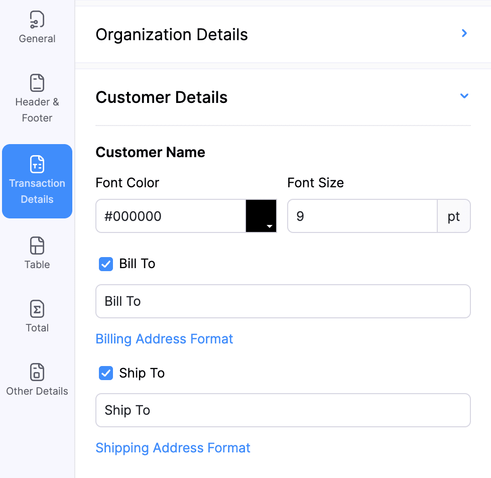 Customer Details