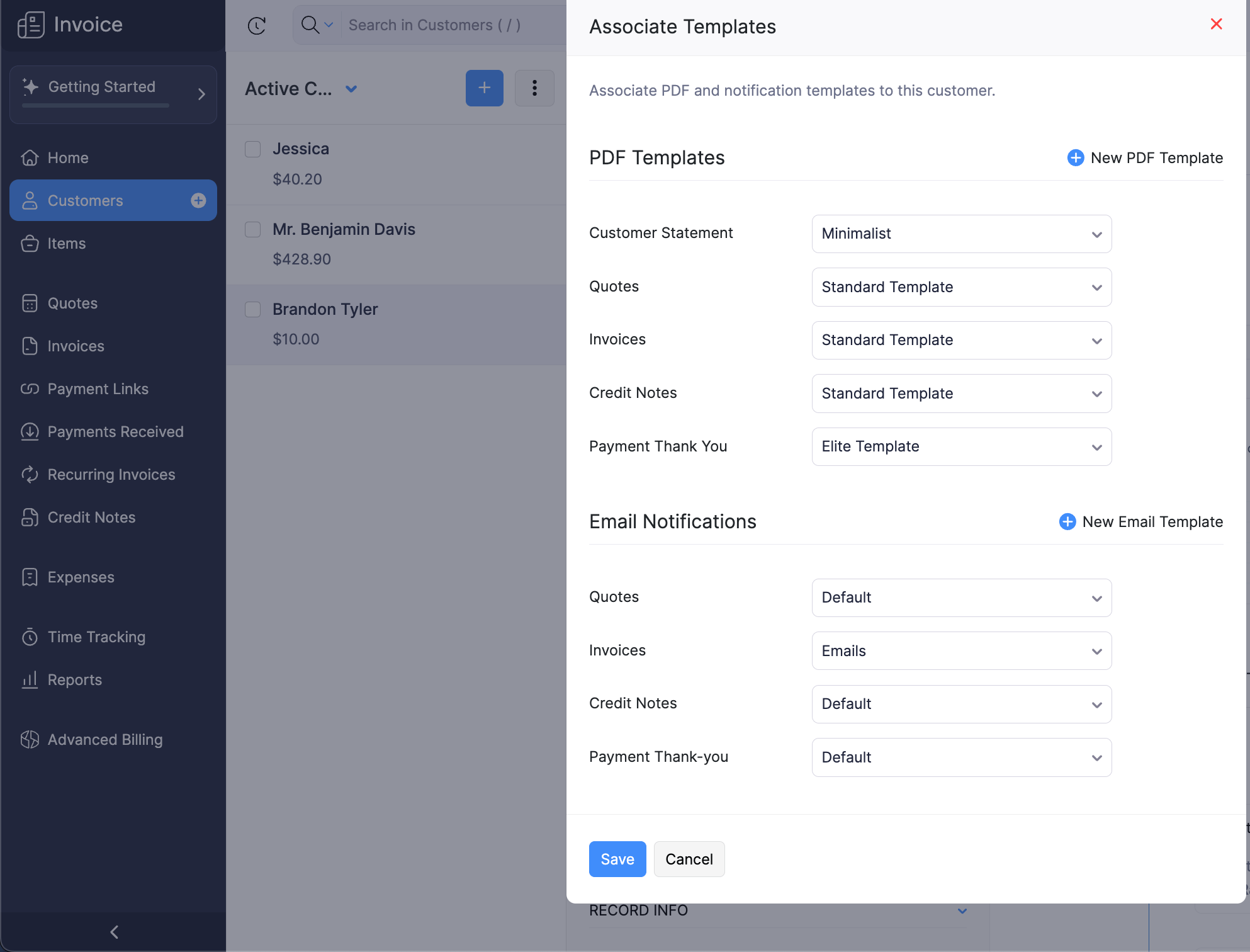Associate Templates
