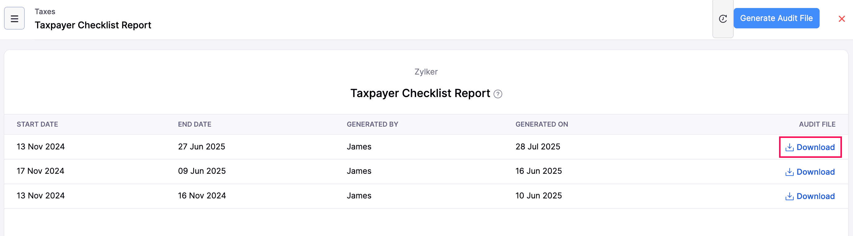 Tax Reports