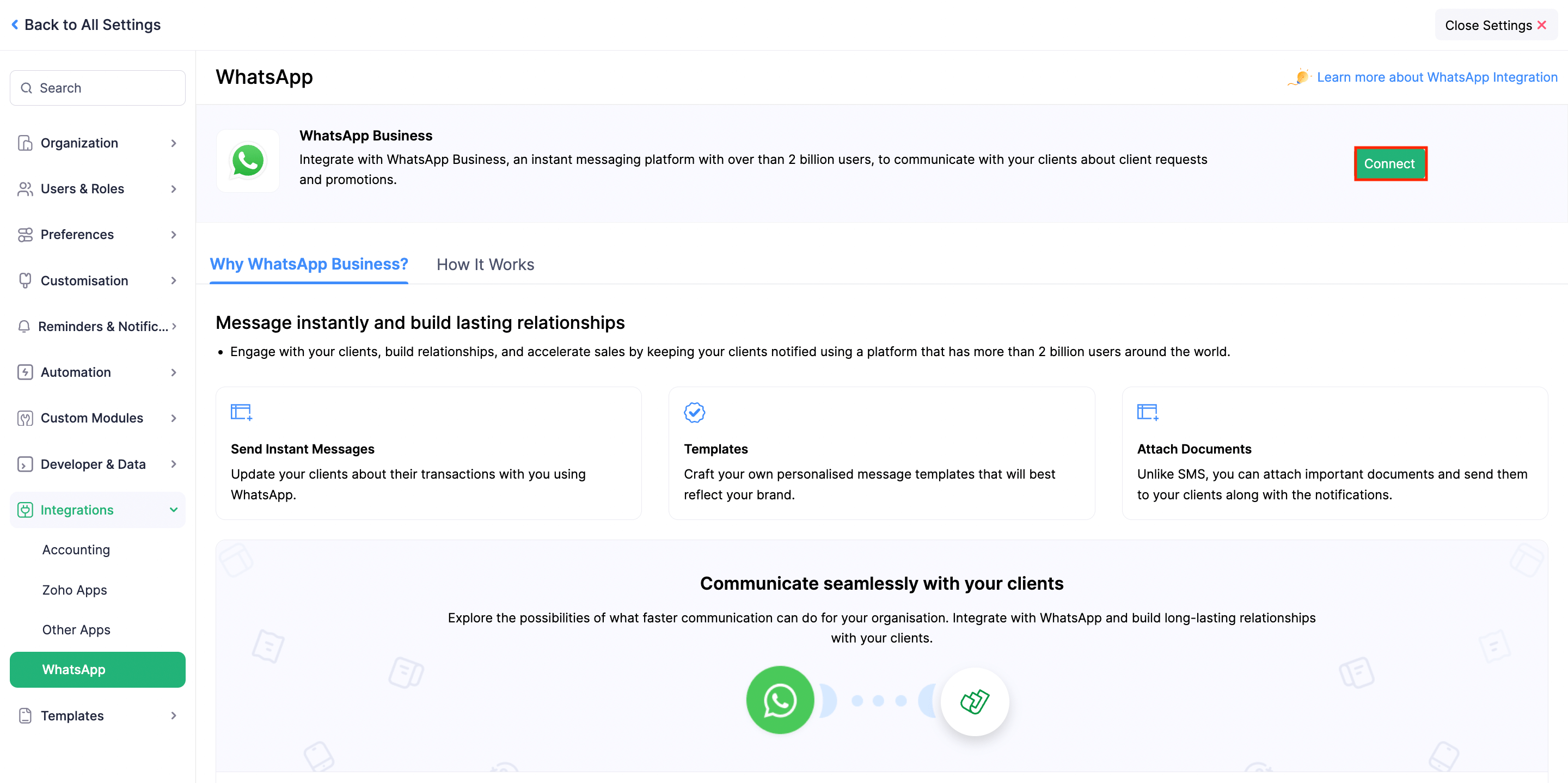 Connect to WhatsApp
