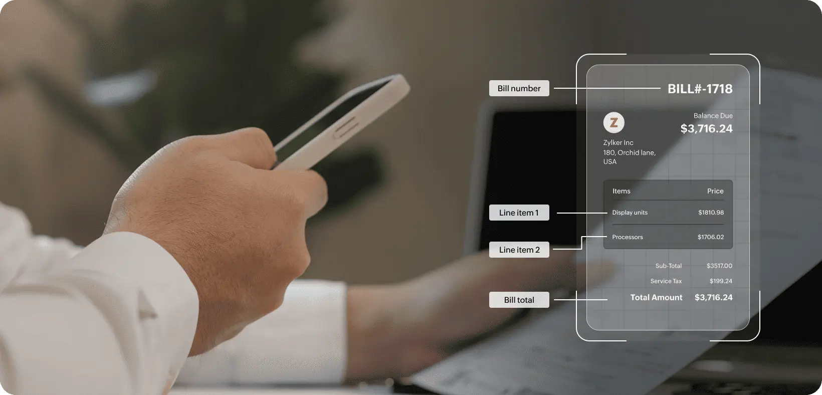 Smart invoice capture with OCR in Zoho Procurement
