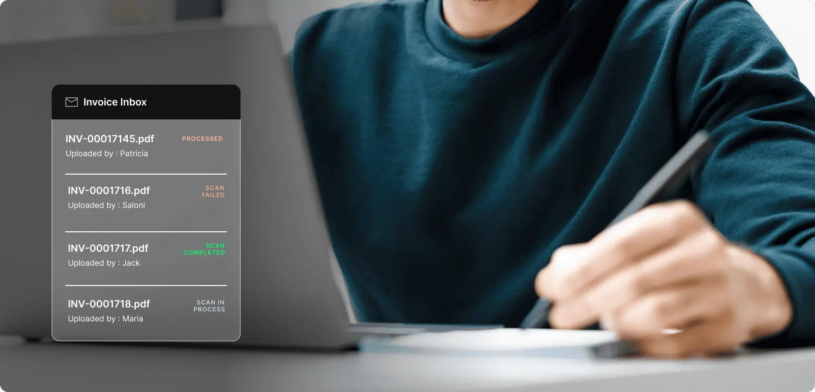Unified invoice inbox dashboard in Zoho Procurement