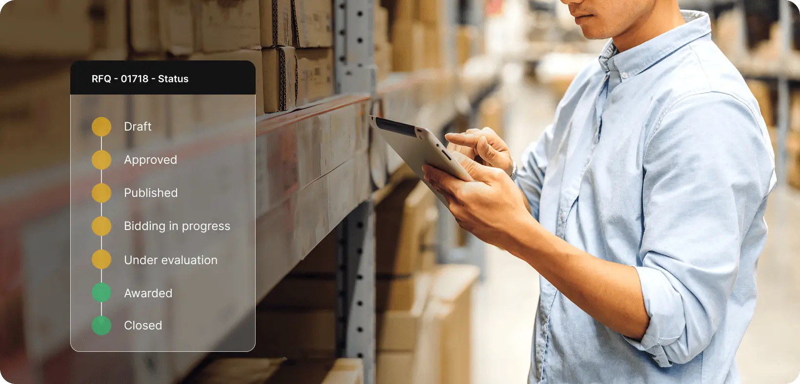 End-to-end sourcing workflows interface in Zoho Procurement