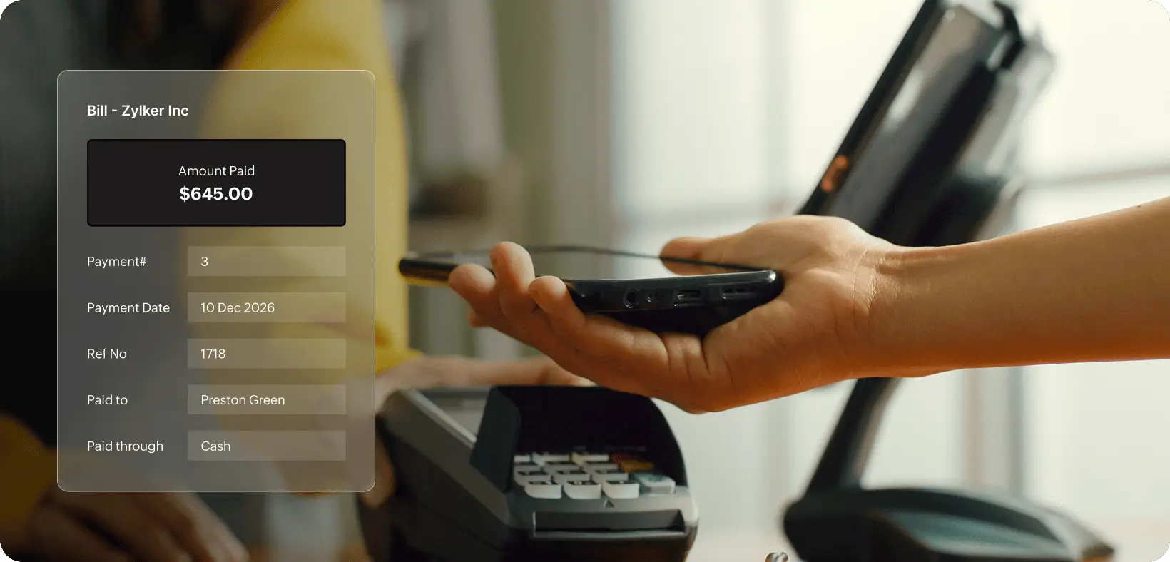 Payment status tracking in Zoho Procurement
