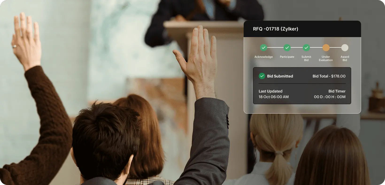 Supplier sourcing and bidding interface in Zoho Procurement