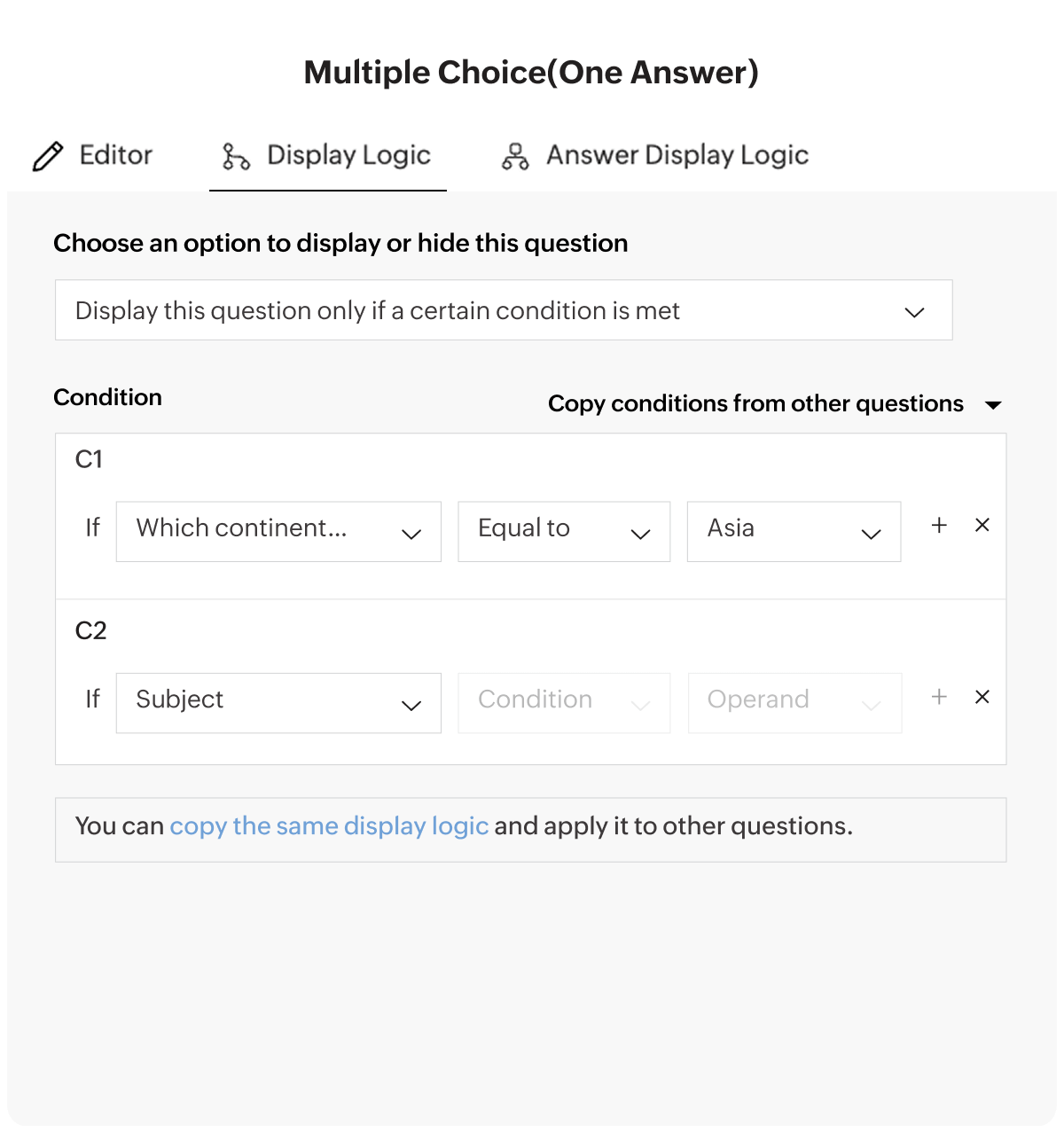 Survey logic