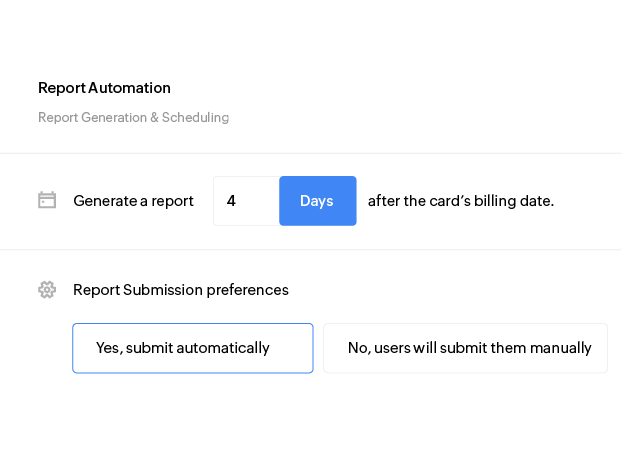 Report automation for corporate card