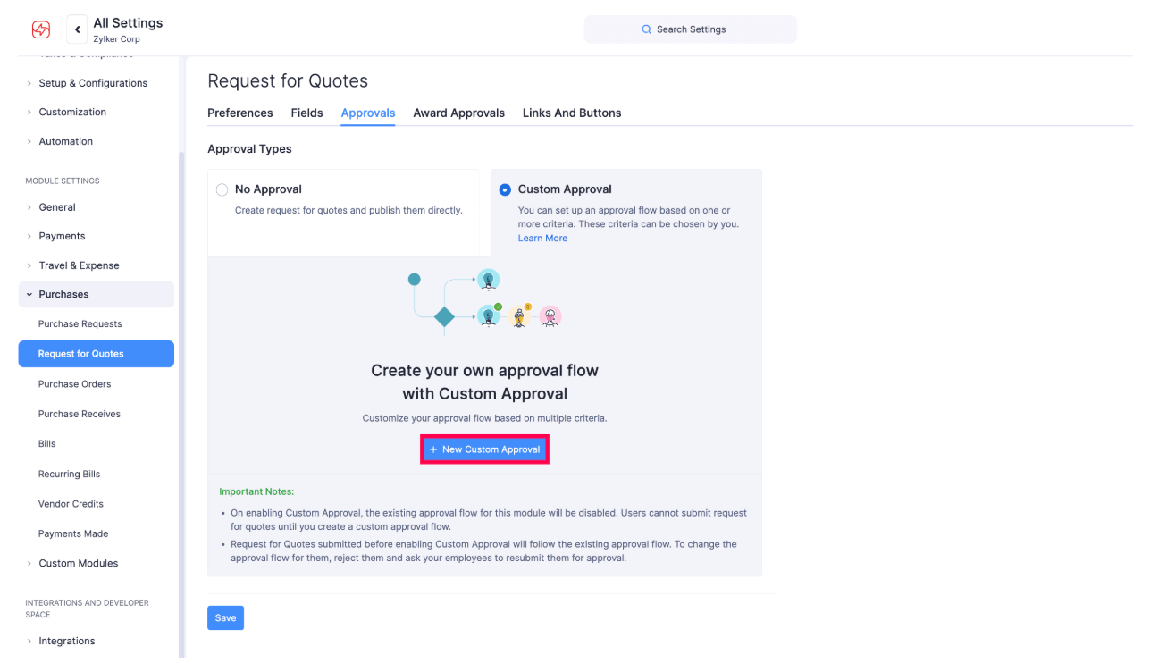 Add Custom Approval