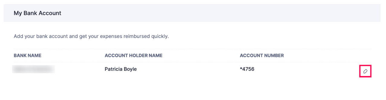 Edit Bank Account
