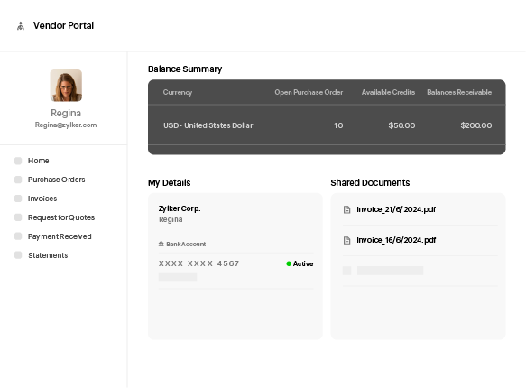 Vendor Portal Zoho Spend vendor portal