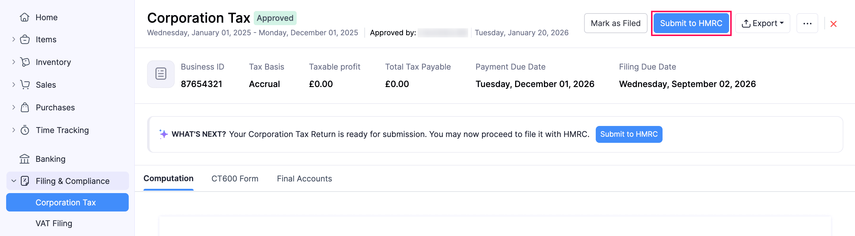 Submit to HMRC